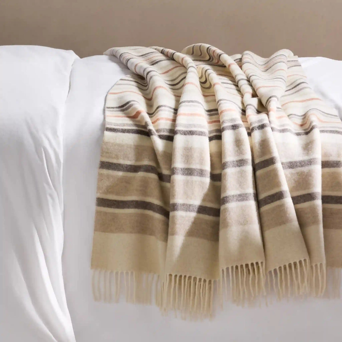 Striped Lambswool Throw Blanket