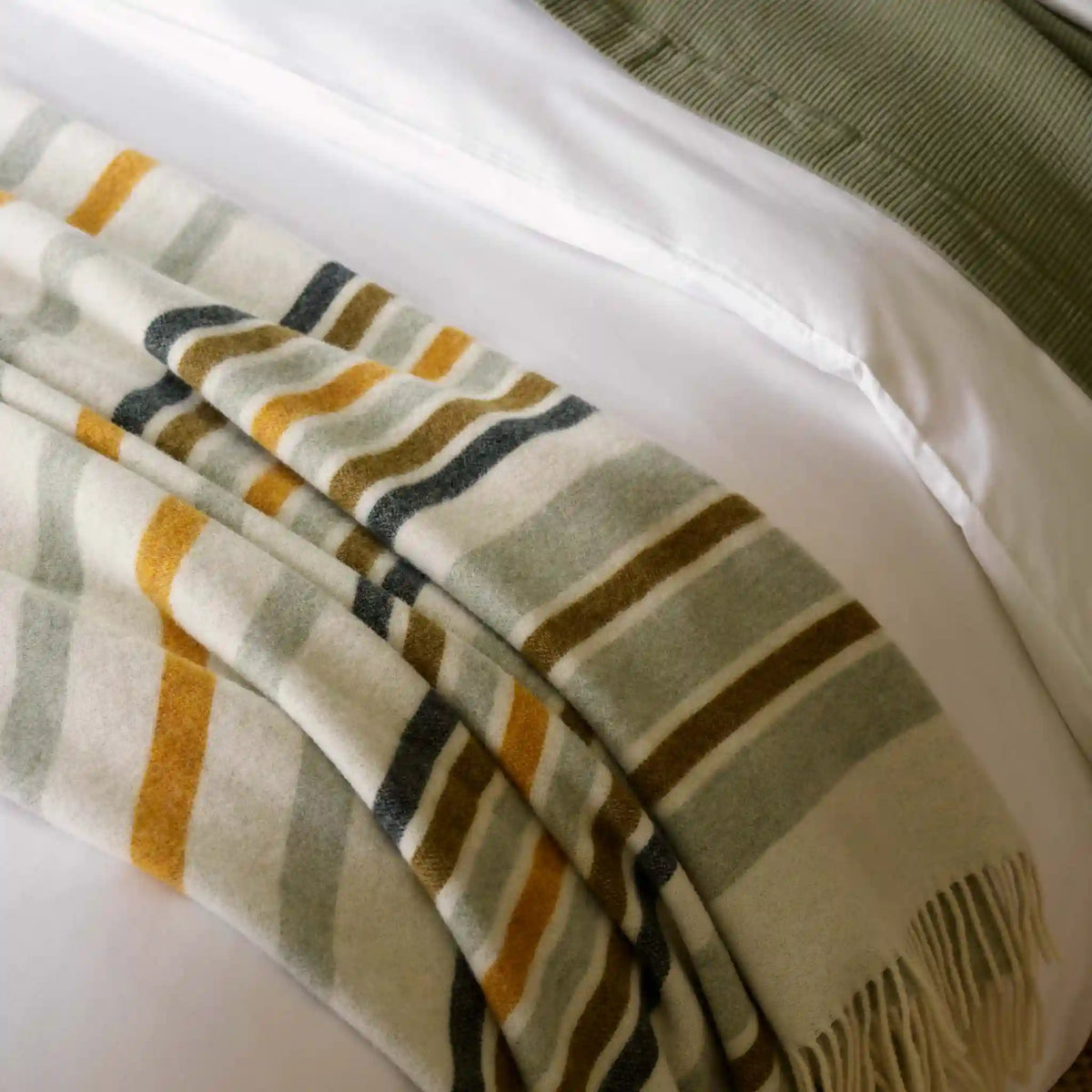 Striped Lambswool Throw Blanket