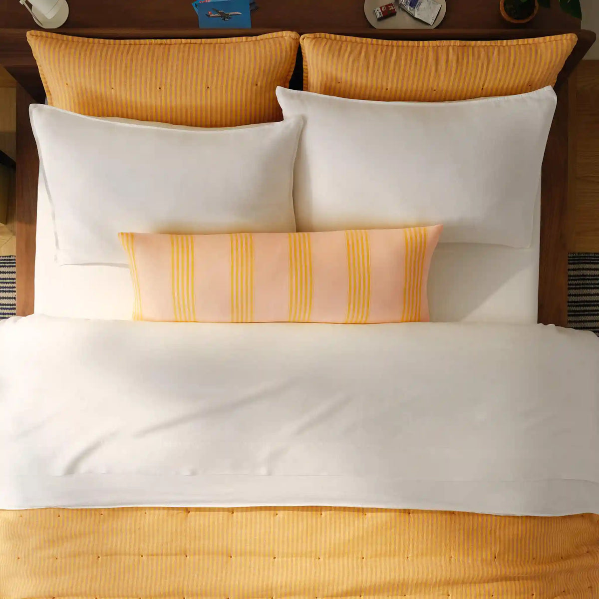 Washed European Linen Quilted Sham Set